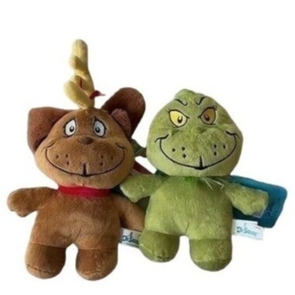 NWT Dr. Seuss Grinch & Max Plush Bundle Collectible Set